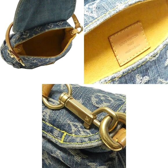 Louis Vuitton Mini Pleaty Monogram Denim Shoulder Bag Blue - Picture 3 of 10